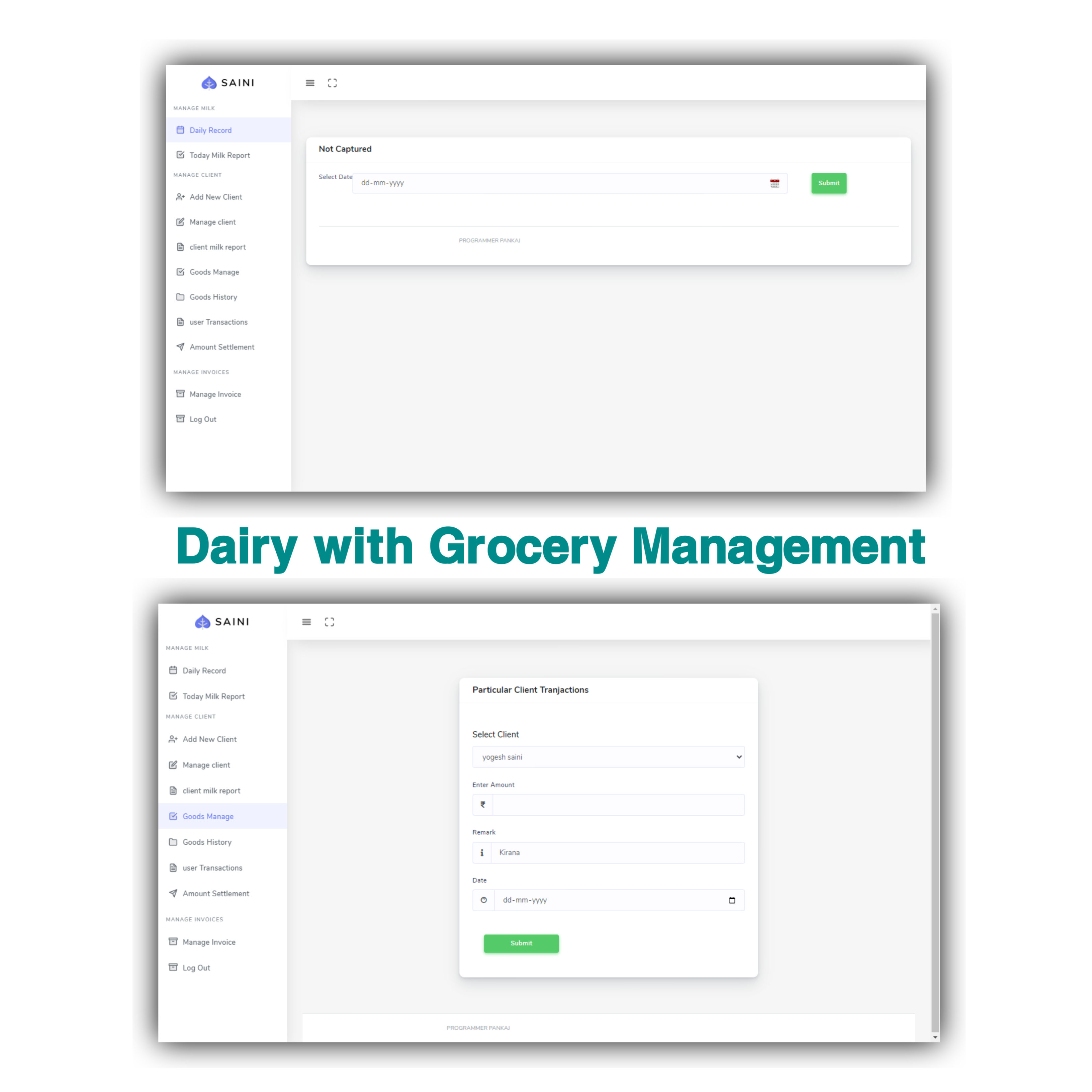 Dairy & Grocery Management